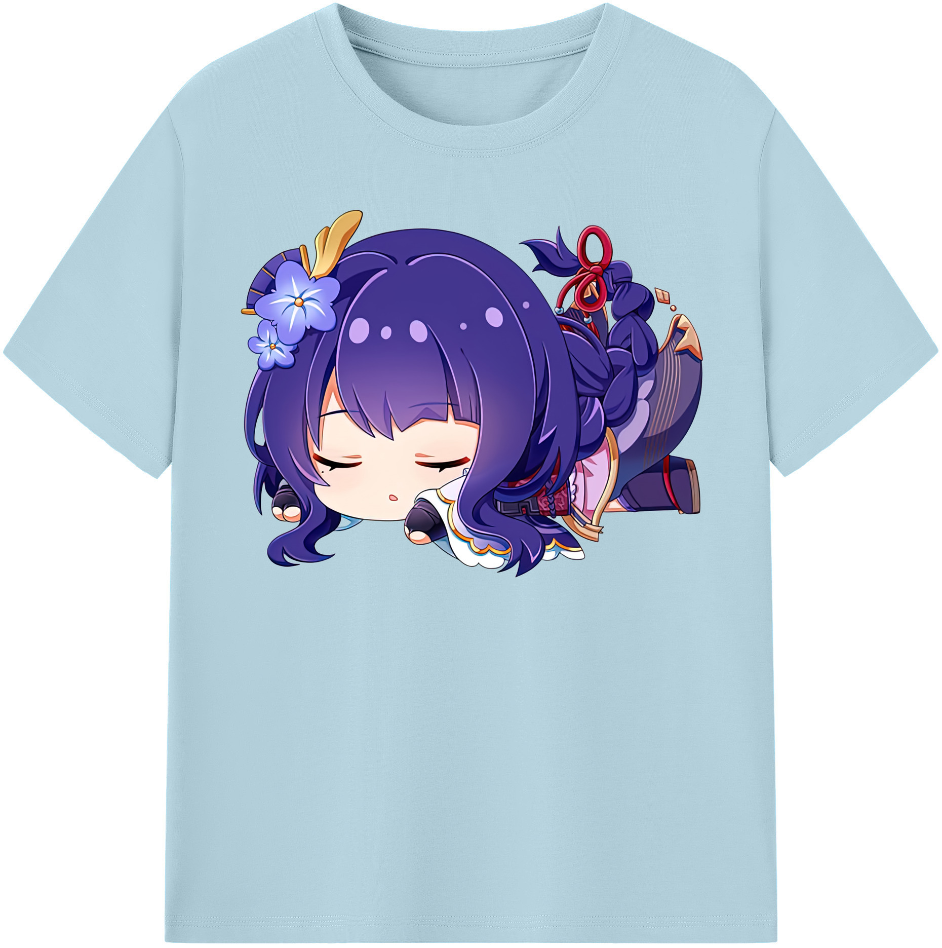 げんし神 雷電将軍 らいでんしょうぐん genshin Raiden Shogun 綿100％半袖Tシャツ（フロントプリント）